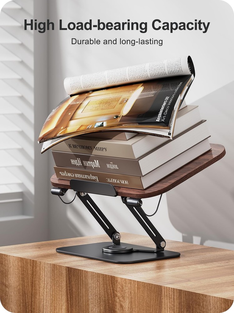Book Stand for Reading, 360° Adjustable Book Holder, Foldable Book Holder Sta...