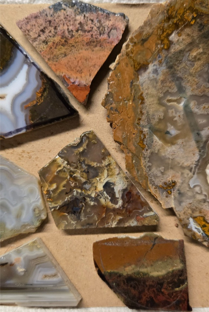 Assorted Thunderegg Agate Slices, Cabochon Preforms, Slabs, 10 Pcs, Flat 21