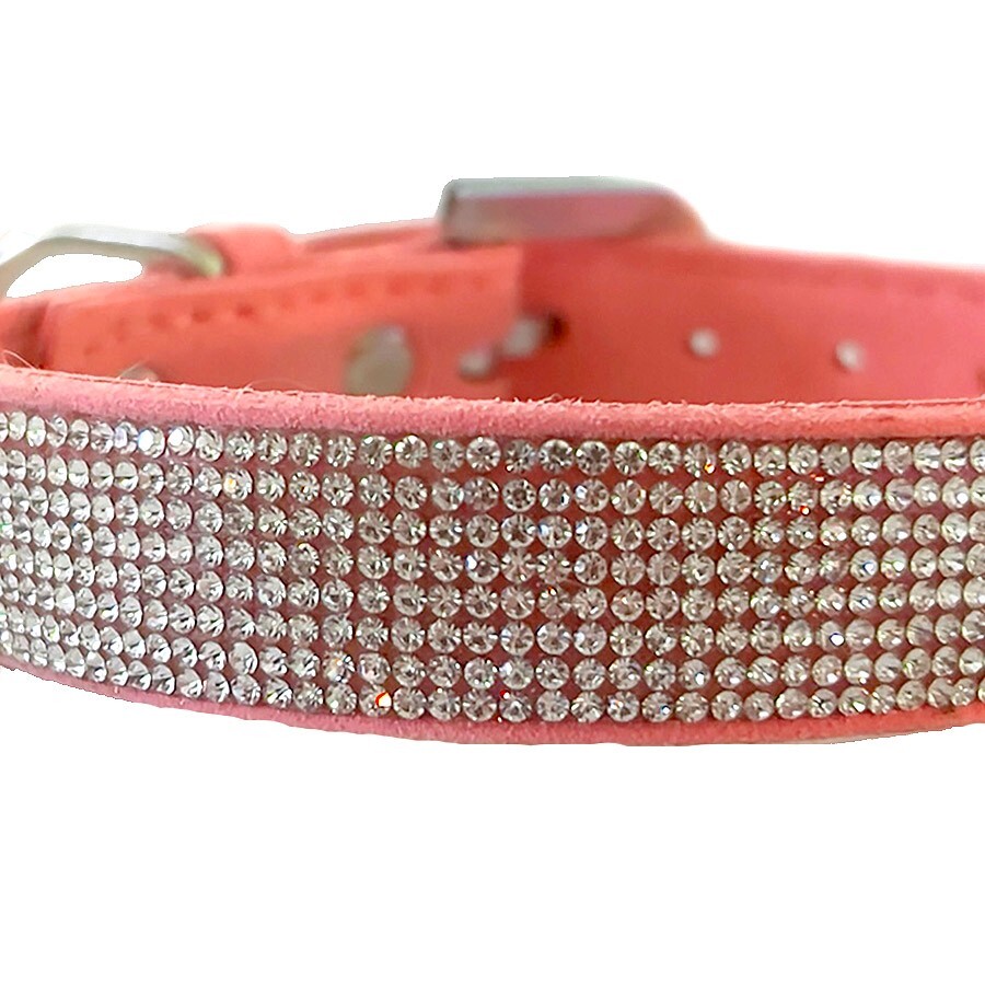 Pink VIP Bling Micro Suede Collar and Leash Set