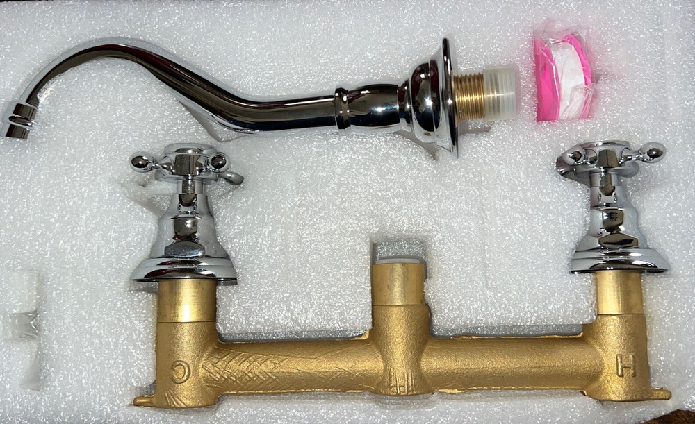 Jamcoly  Double Handle Wall Mount Bathroom Faucet
