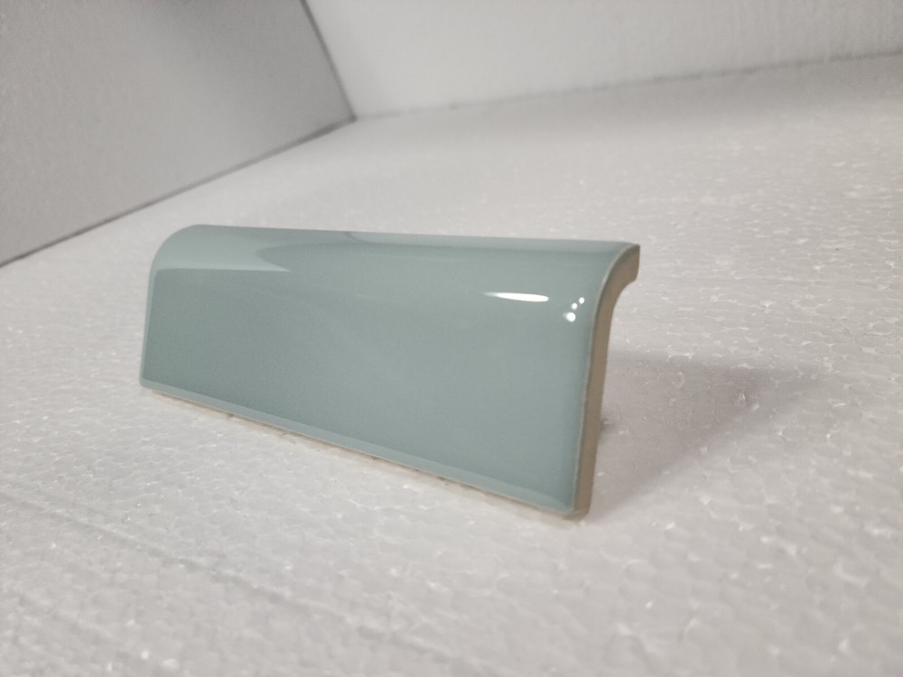 Seafoam Green Ceramic Tile Mud Cap Backsplash Subway Mudcap Mid Century Modern