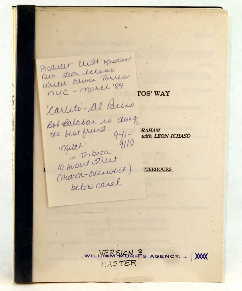 Charles Roc Dutton Script Jesse Graham 1989 Carlito's Way William Morris Agency