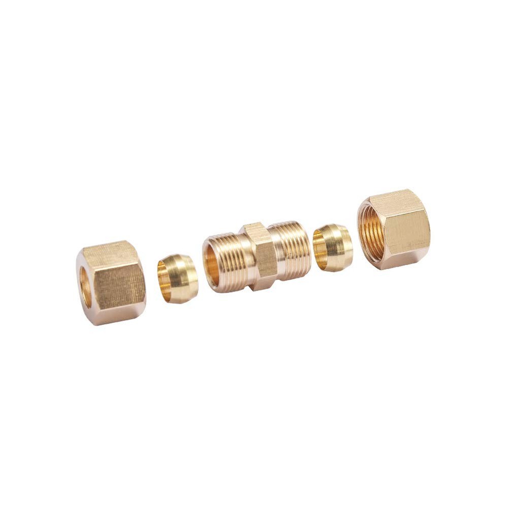 Brass Compression Tube Pipe 3/8" OD x Compression, Copper