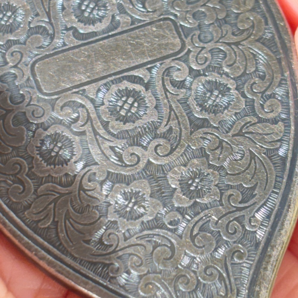 Denmark Silverplate Petite Hand Mirror, Numbered 1298, 4.25"l