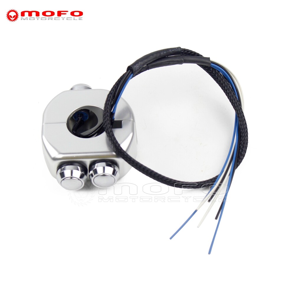 For Harley Honda 1'' Handlebar 3-Switch Self-Locking + Self-Resetting Horn/Light