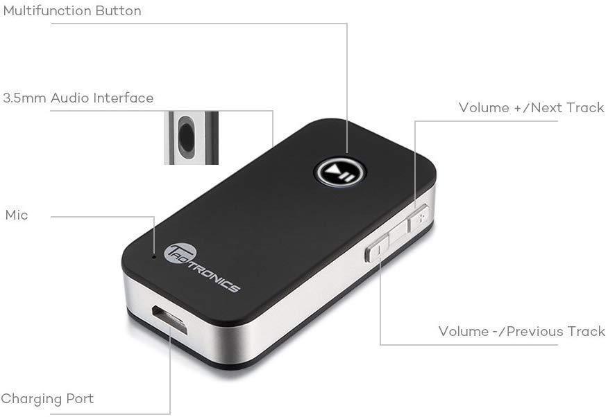 TaoTronics Bluetooth Receiver/Car Kit, Portable Wireless Audio Adapter TT-BR05