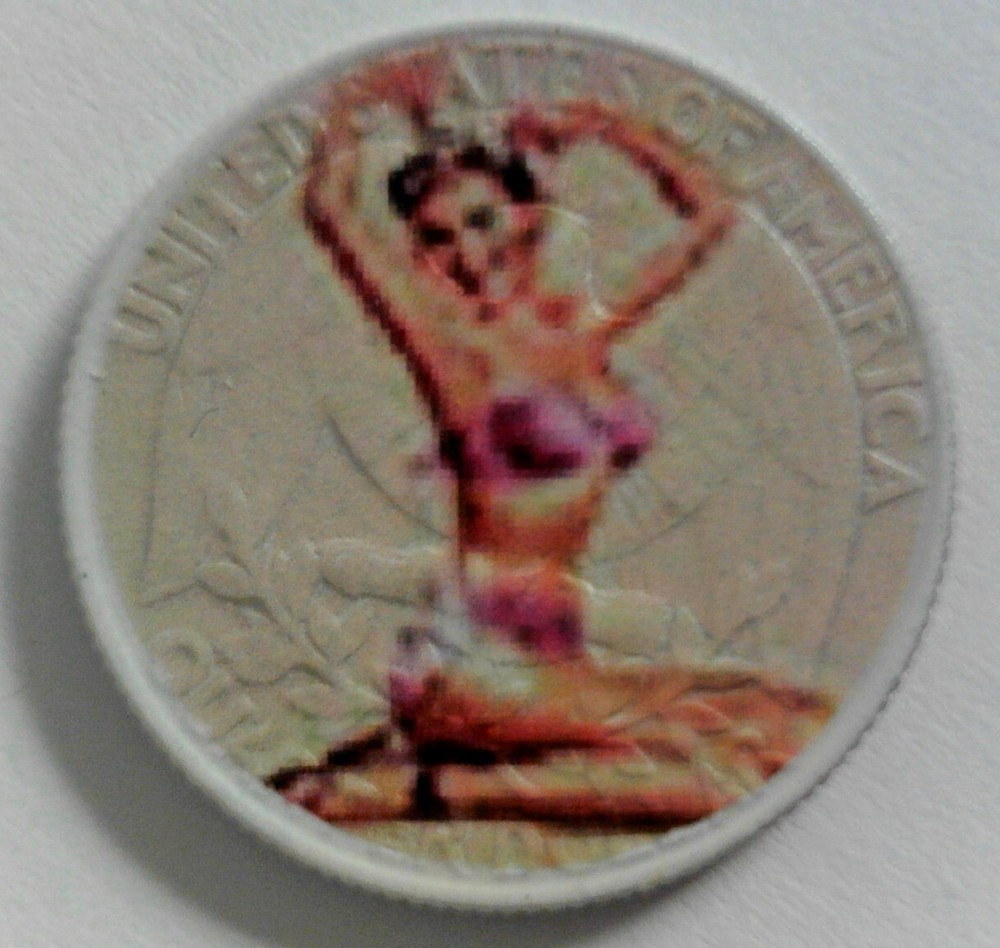 Girl Swimsuit - Colorized Painted Quarter