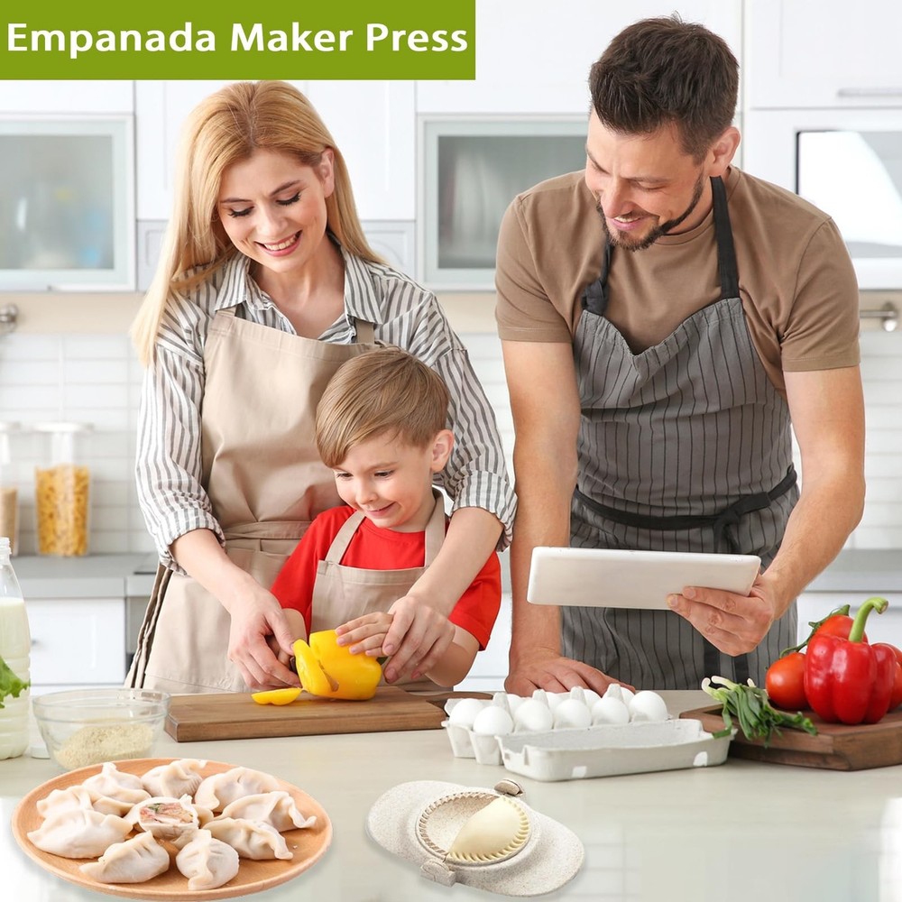 Empanada Maker Press & Dumpling Maker Set - 2 Sizes (4" + 3") Non-Stick for E...