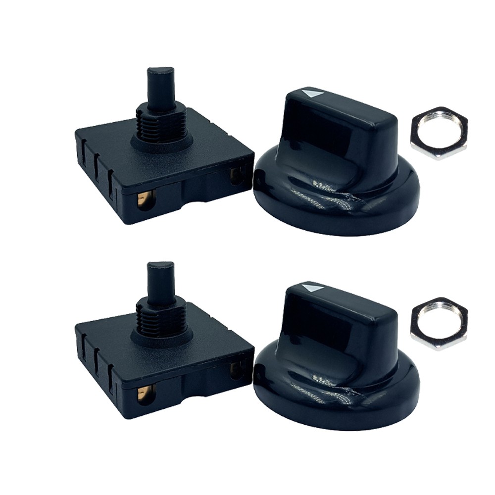 2Set Fan Rotary Switch 4 Position 3 Speed Selector Switch Governor with Button