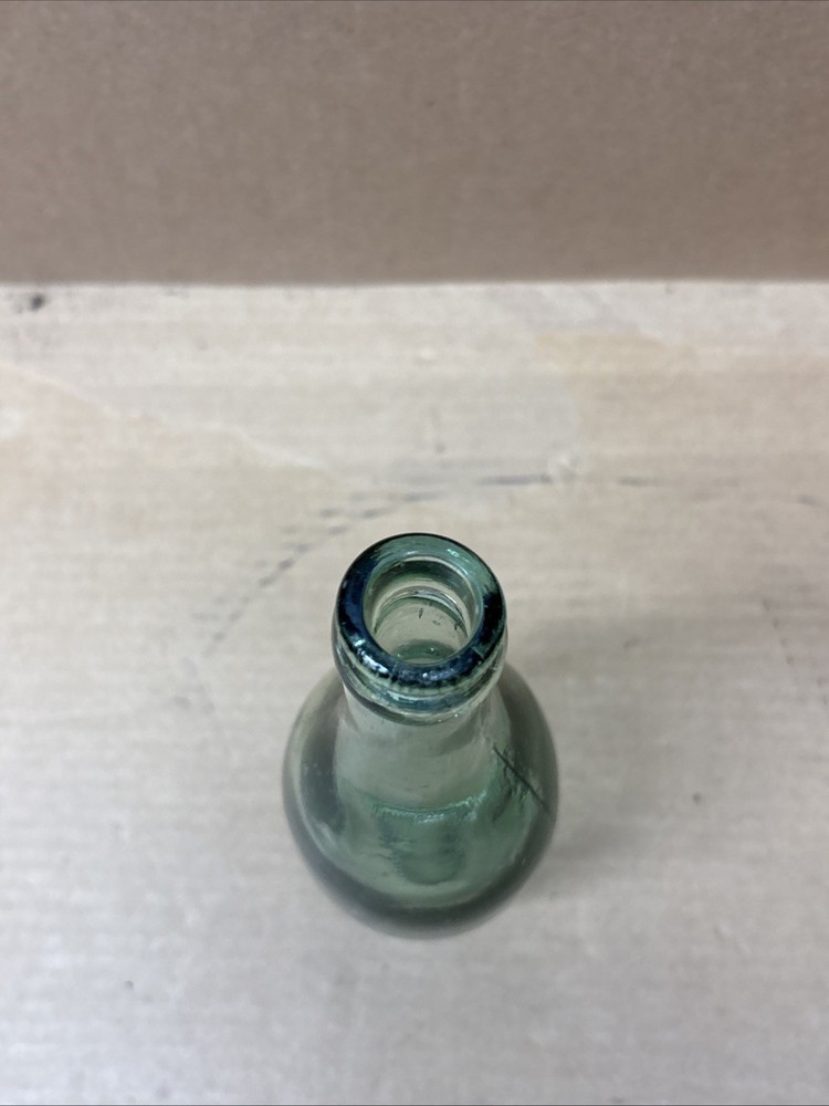 Vintage Green Glass Bottle with Thick Bottom