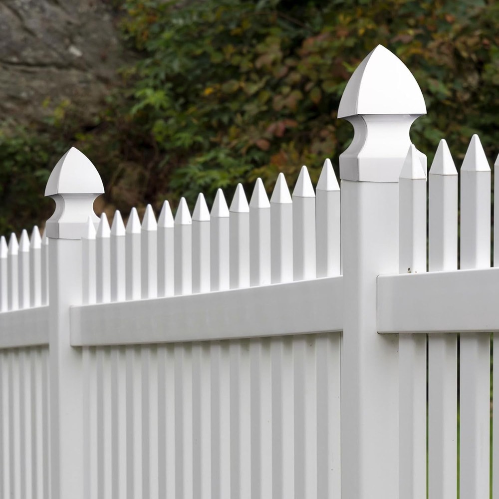 Lothee 6 Pcs Vinyl Post Cap Gothic Caps Decking 4'' X 4'', White