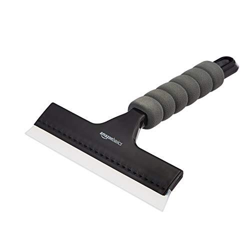 Window Squeegee with Handle for Car Windows, Glass, Mirror, Black
