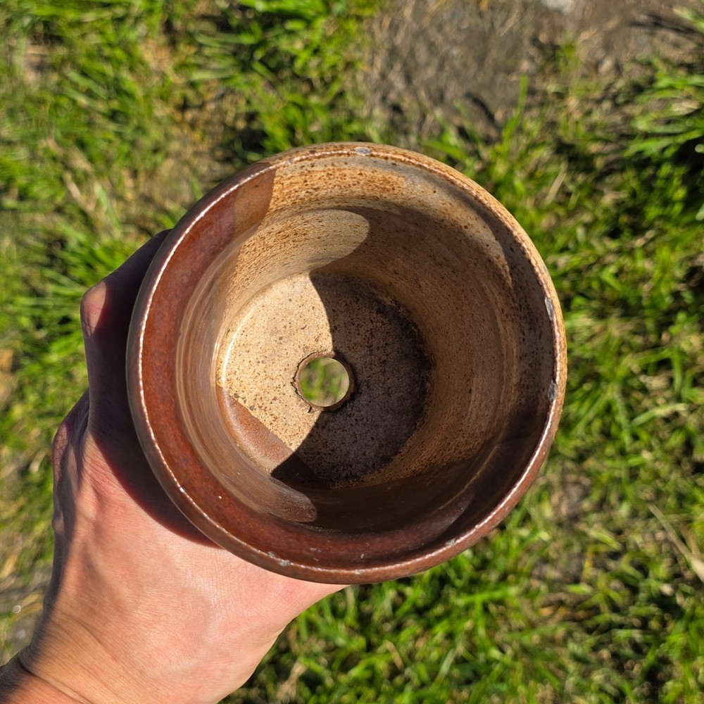Vintage Studio Pottery Planter - Earthy Two-Tone Glaze