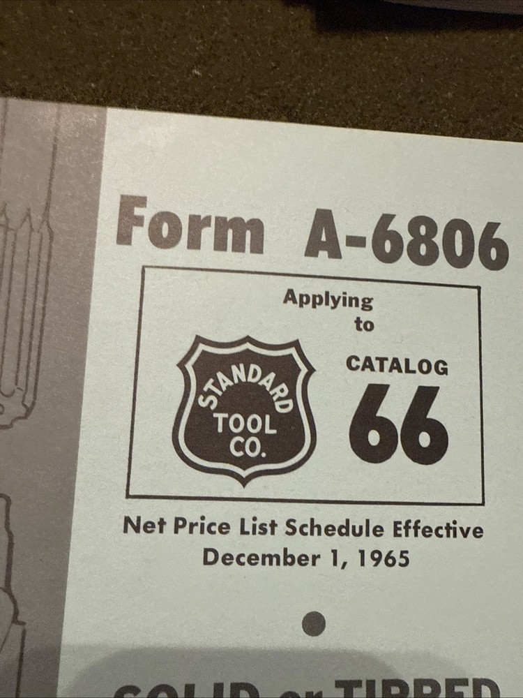 Vintage Standard Tool Co Carbide Tools Catalog USA 🇺🇸