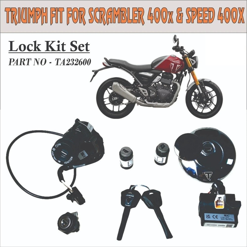 Genuine Lock Set & Key Code Module Triumph Scrambler 400x & Speed 400 - TA232600