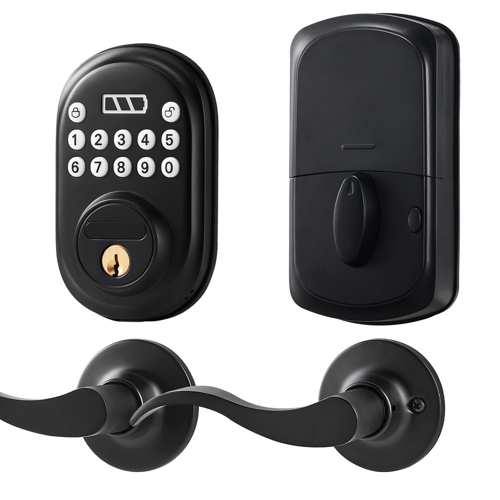 Keyless Entry Door Lock with Handle Electronic Door Lock Password and Key