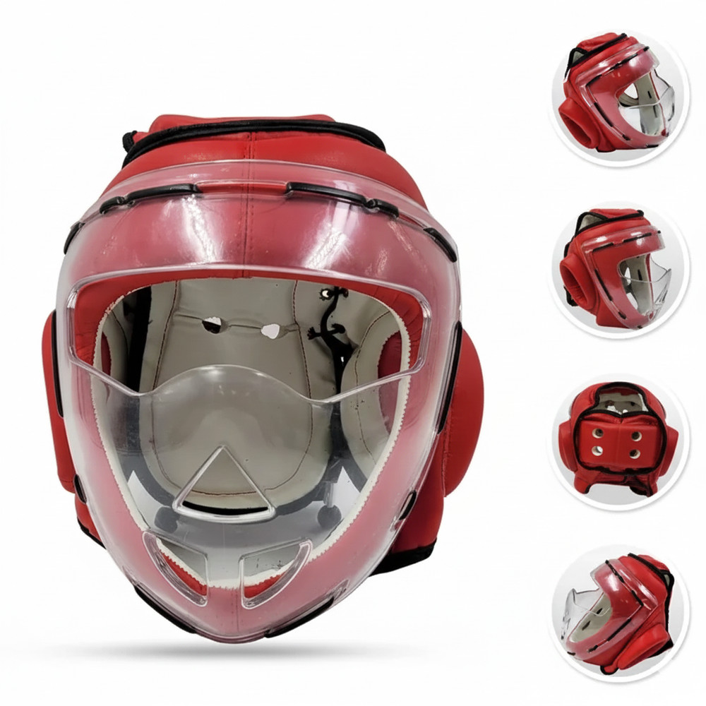 Boxing Headgear with Full Face Shield - Protective Safety Training Helmet