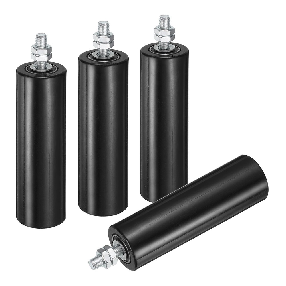 4Pcs Slide Gate Guide Roller 6" Nylon Sliding Gate Support Assembly Black