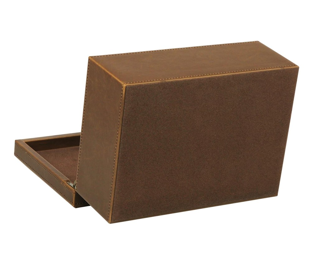 Faux Leather Decorative Box, Large Wooden Structure Keepsake Box Accessory Or...