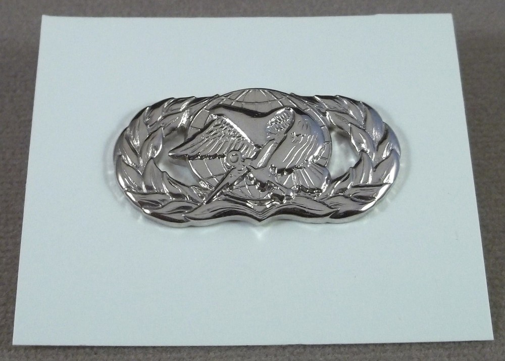 US Air Force Basic Supply And Fuels Badge - Bright Silver Finish - Regular Size