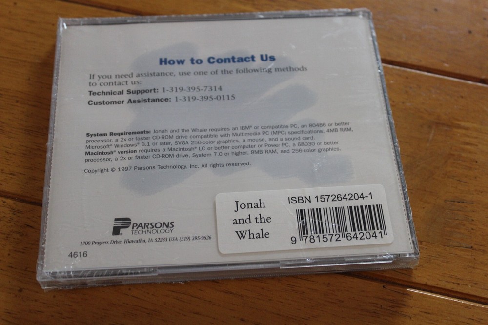 Jonah and The Whale CD-ROM Software 4616 Windows MacIntosh