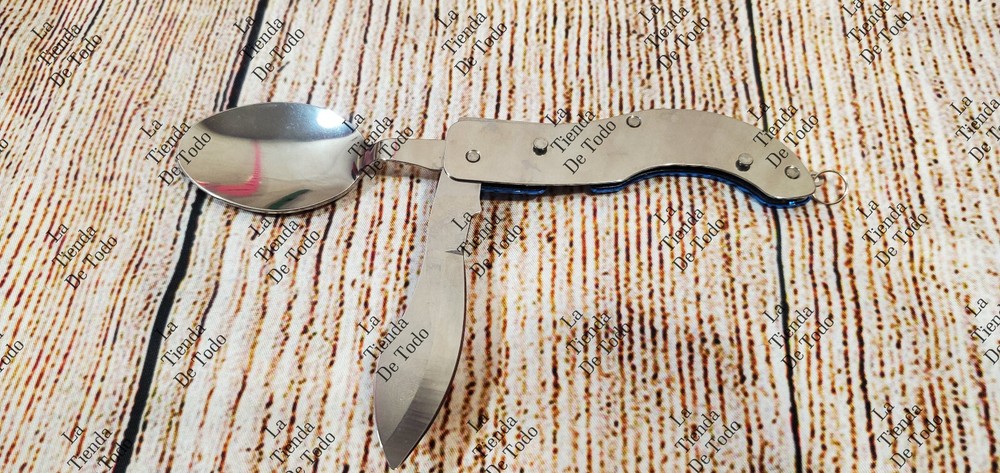 Set of 2 camping folding compact portable utensils spoon fork knife