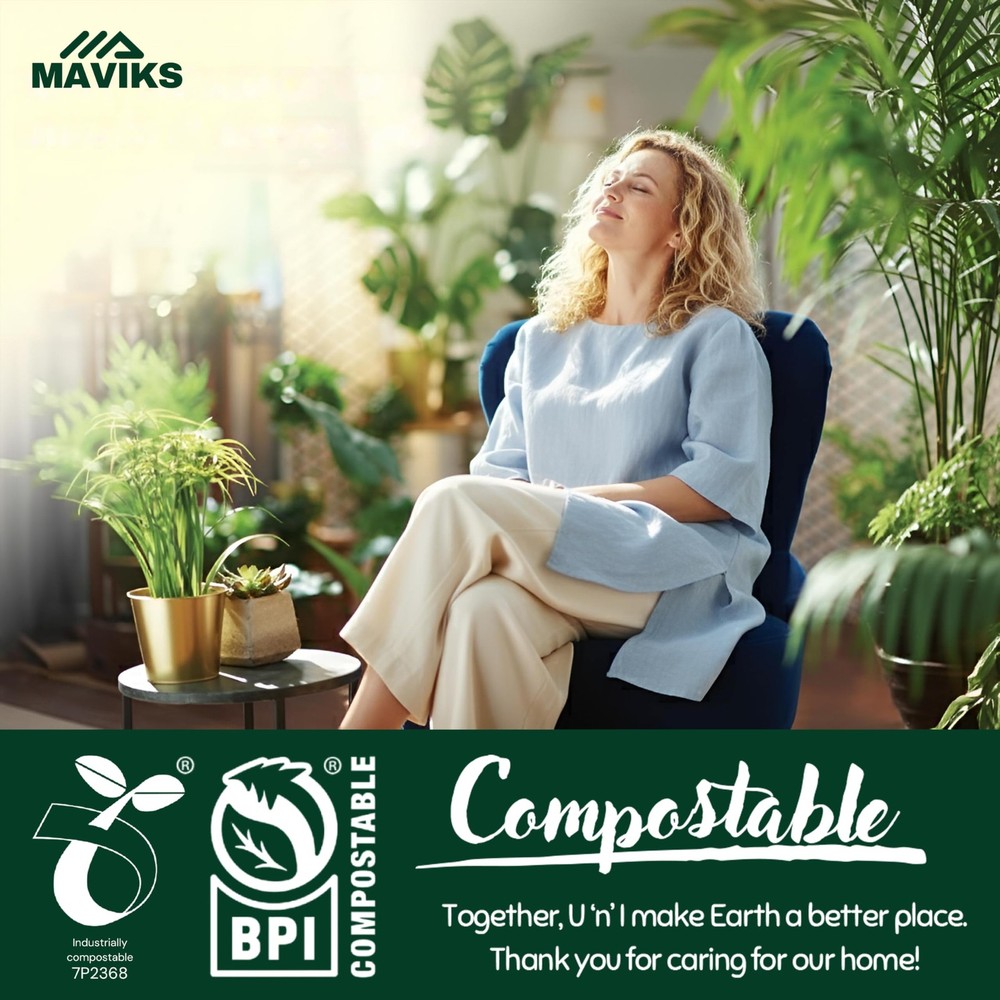 Super Durable Biodegradable Compostable Trash Bags 2.6 Gallons / 9.84 Liter,