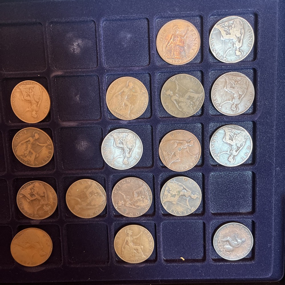 Large coin collection in case