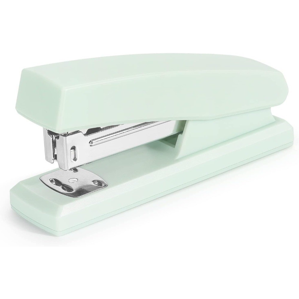 Office Stapler, Compact Desk Stapler, Green Stapling Tool for Home and School