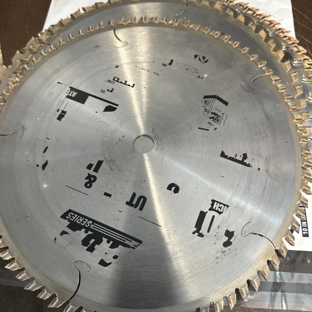 12 General purpose 10" Carbide tipped blades USED Different types