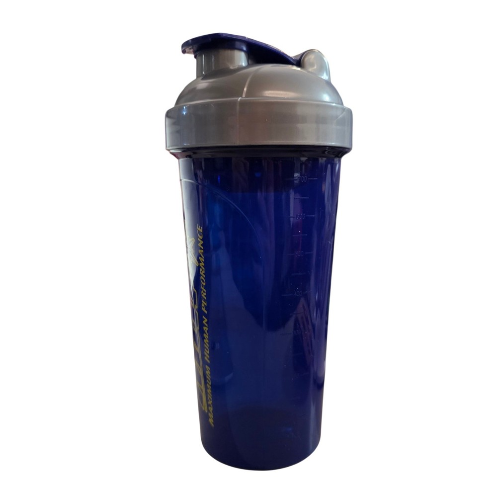 MHP Maximum Human Performance Blue/Gray 28oz BPA Free Shaker Bottle (2 Pack)