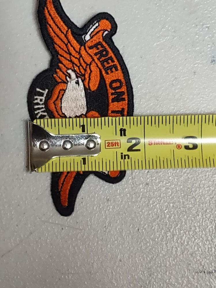 TRIKE FREE ON THREE EMBROIDERED BIKER PATCH