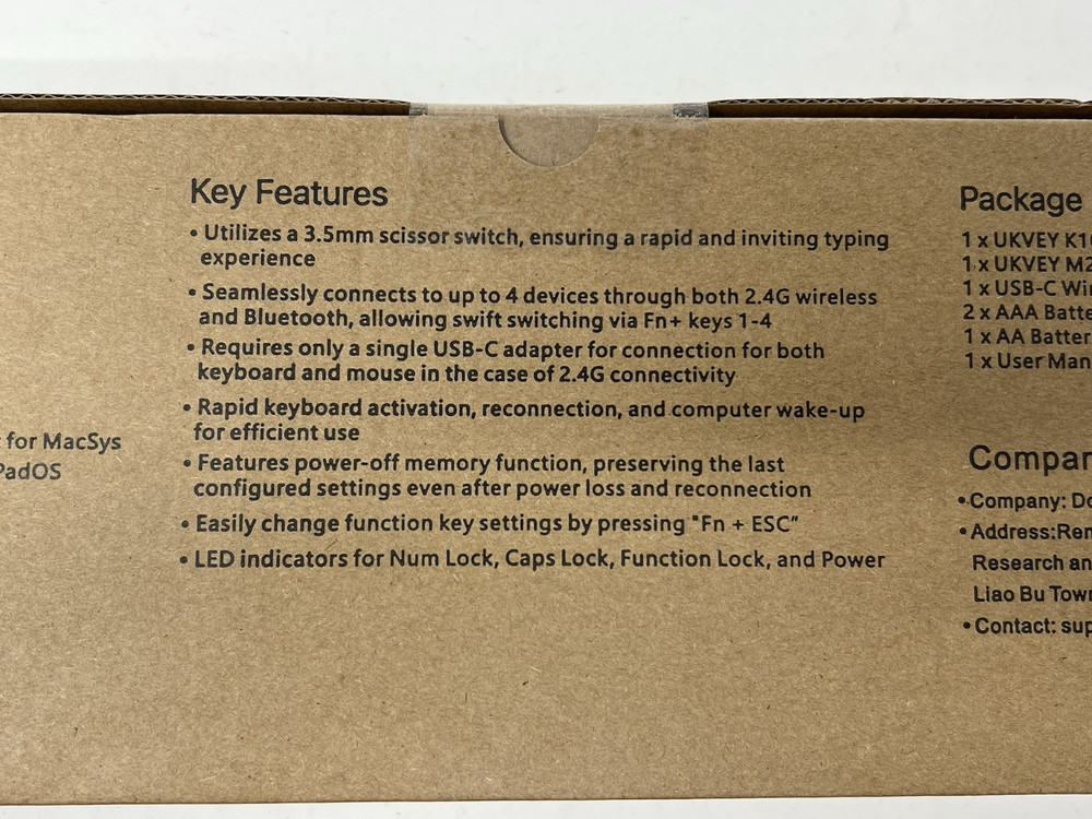 Wireless Bluetooth Keyboard & Mouse for Mac & PC Multi-Device Battery Powered BL