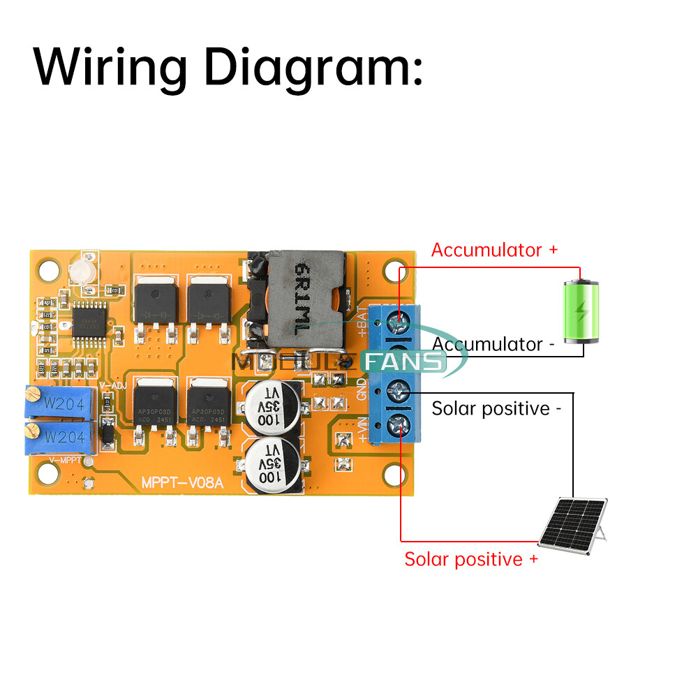 5A MPPT Solar Panel Regulator Controller Battery Charging DC 8-28V Auto Switch