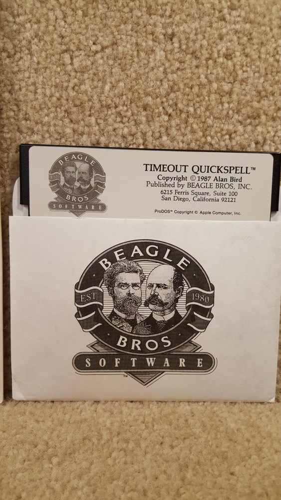 1987 Beagle Bros Micro Software Apple Timeout Quickspell IIe IIc IIgs Disk Guide