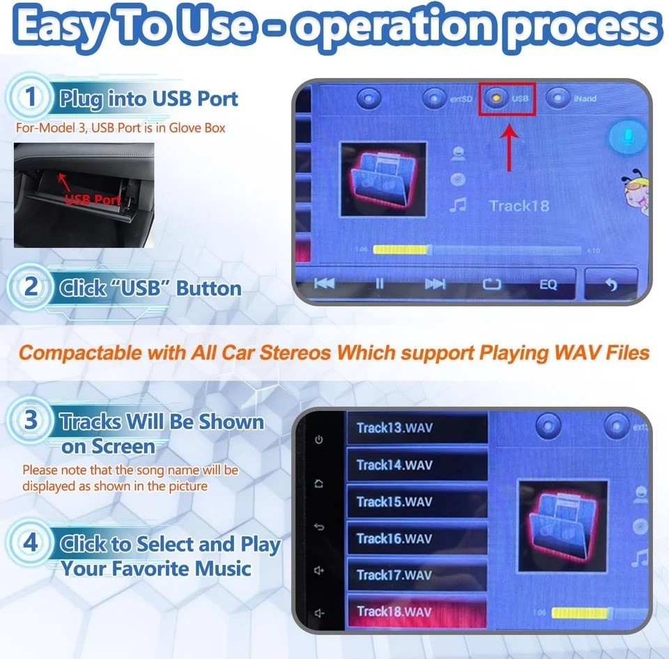 CD Player for Car with USB&Type-C Port/Decoder/AUX Port, Portable Black