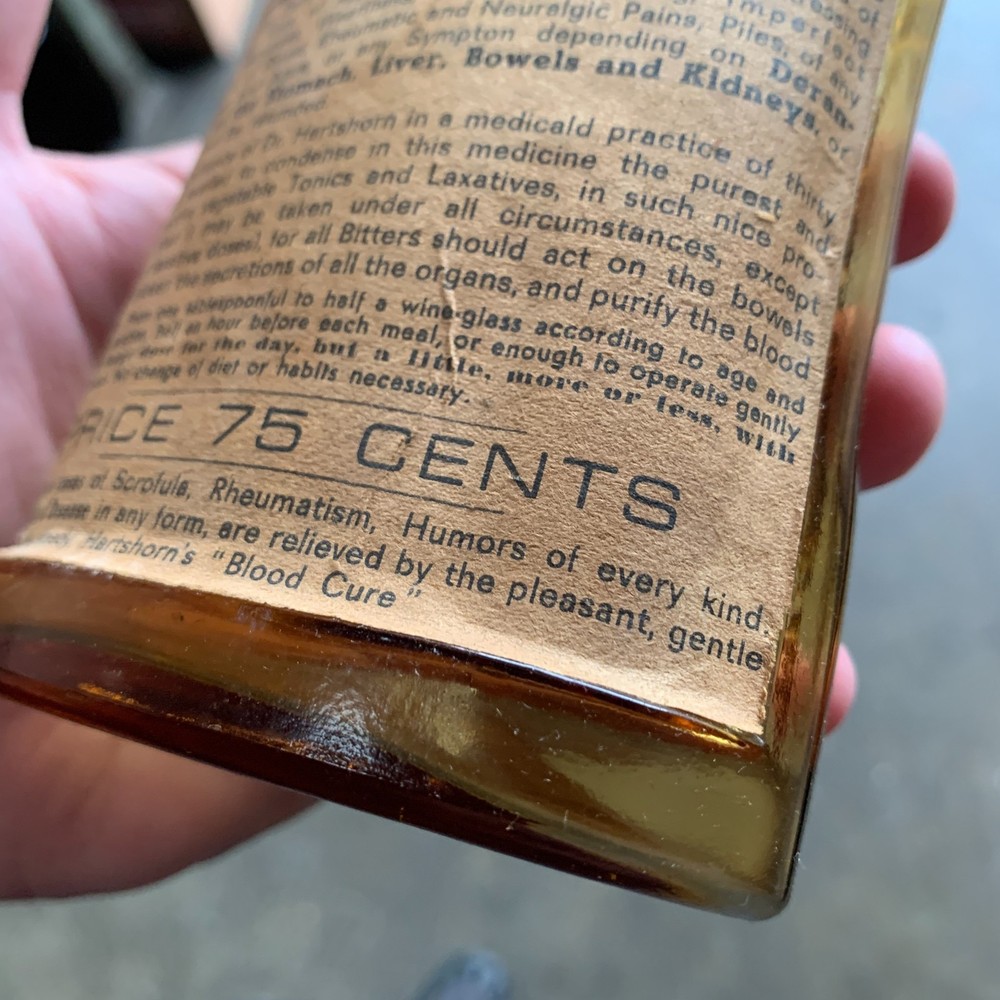 Dr. Hartshorn's Jaundice Bitters Reproduction Amber Bottle