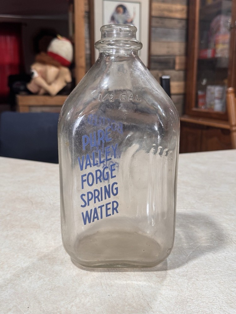 vintage glass spring water bottle