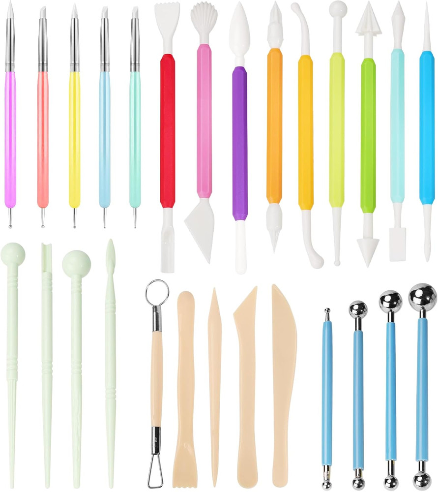 27PCS Double-Ended Clay Tools Set, Colorful Sculpting Tools for Pottery, Polymer