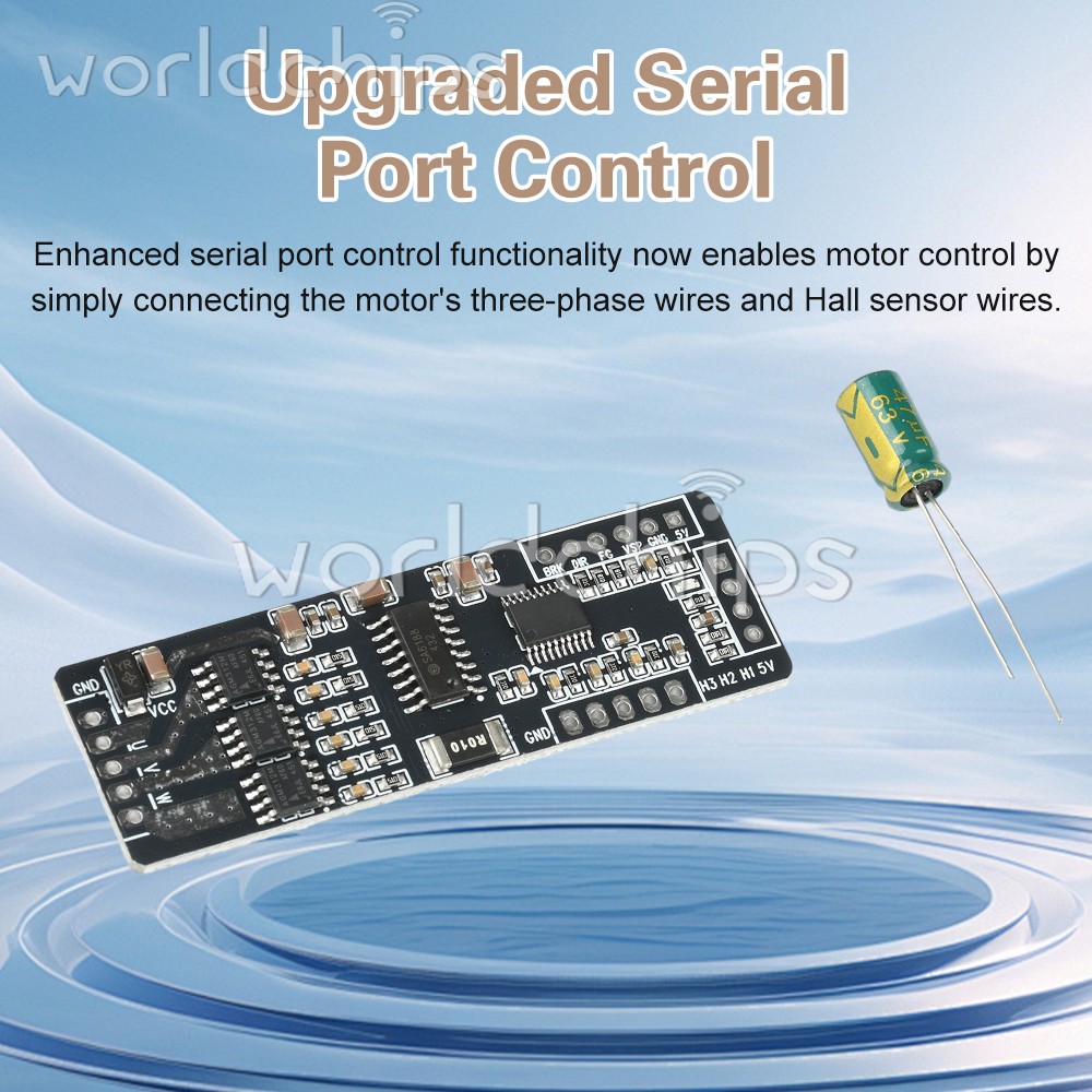 BLDC Hall Sensor 3Phase Brushless DC Motor Driver Board Speed Controller DC7-40V