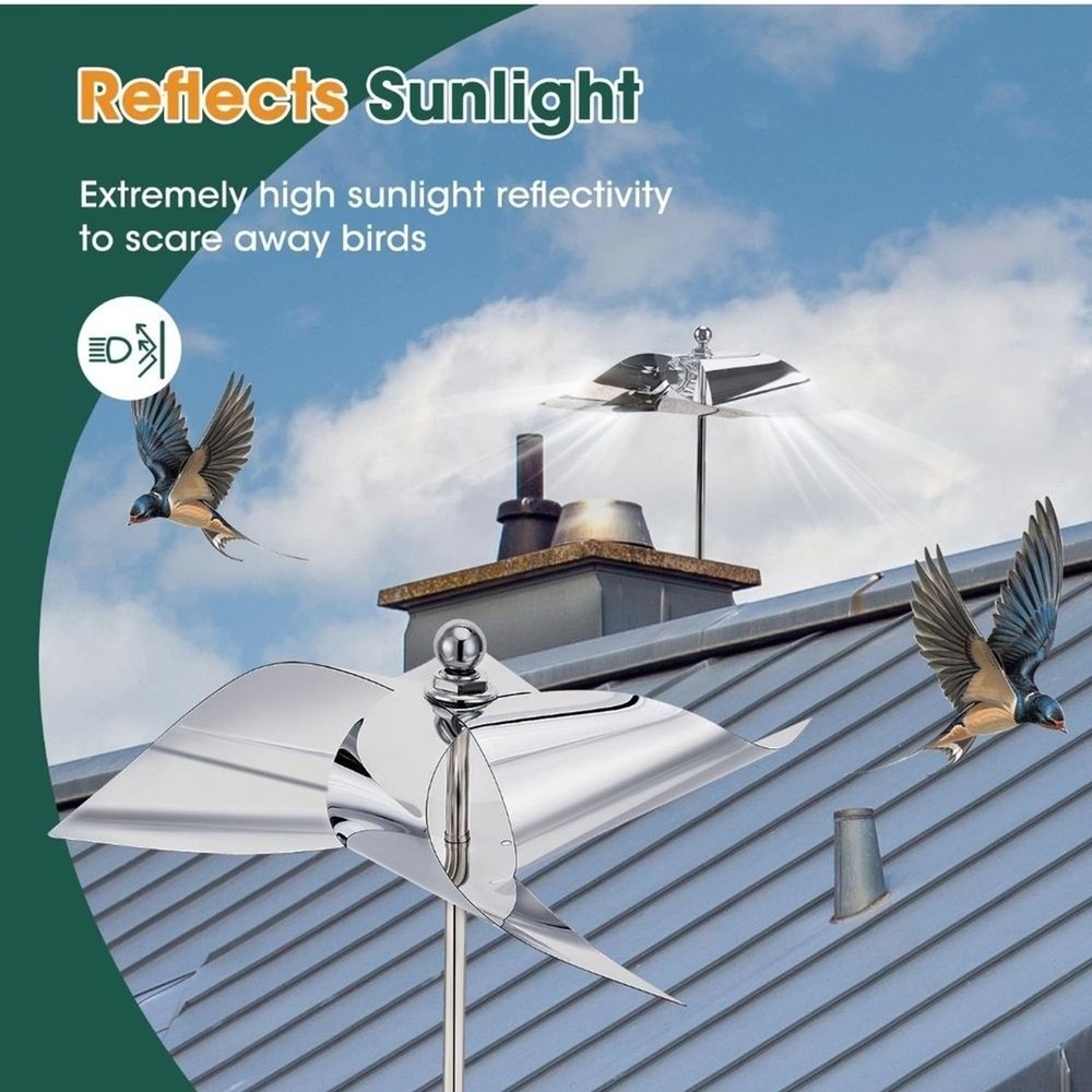 NEW!! 2 Pack Windmill Reflectors Bird Repellent & Deterrent