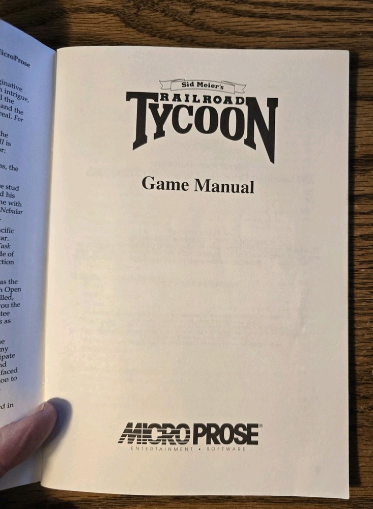 Vintage 1993 Sid Meier's Railroad Tycoon Micro Prose PC 5.25" IBM Computer