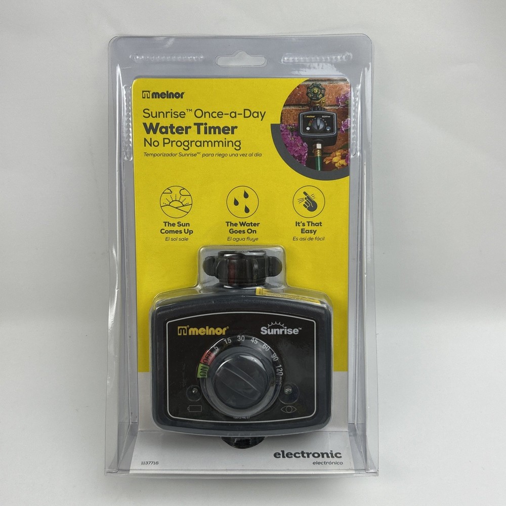 Melnor Water Timer Sunrise Once-a-Day Electronic Light Sensor No Programming NIP