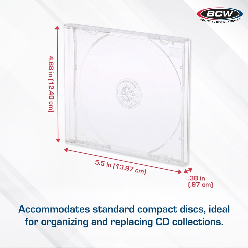 Clear CD Jewel Cases - 10 Pack | Standard Single Disc Replacement Cases | Cla...