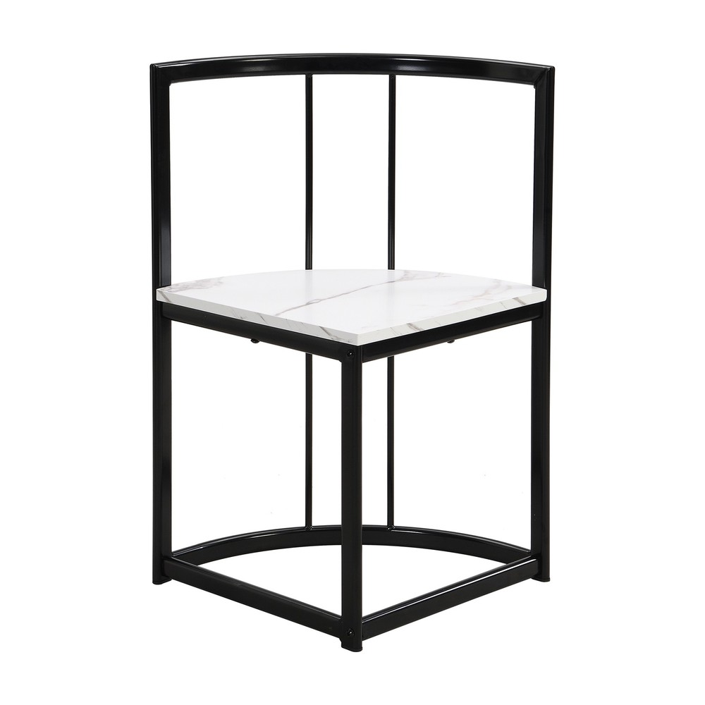 Modern 7-Piece Dining Table Set, Kitchen Faux Marble Table with Chairs for 6