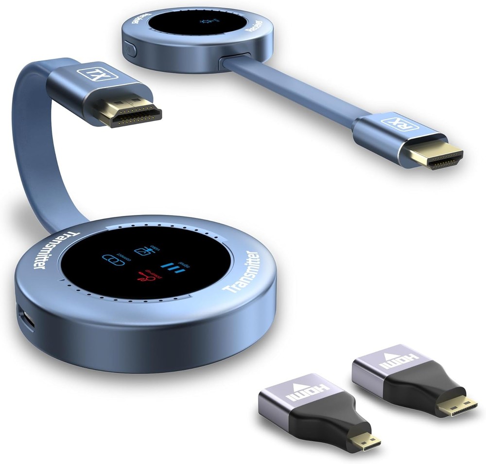 Wireless Hdmi Transmitter and Receiver,4K Decode 1080P@60Hz HD Extender (Silver)