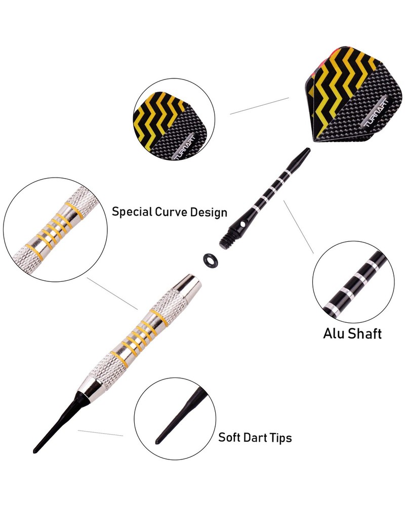 Professional Soft Tip Darts Set for Electronic Dartboard â€“ 9 Pcs, 50 Tips, ...