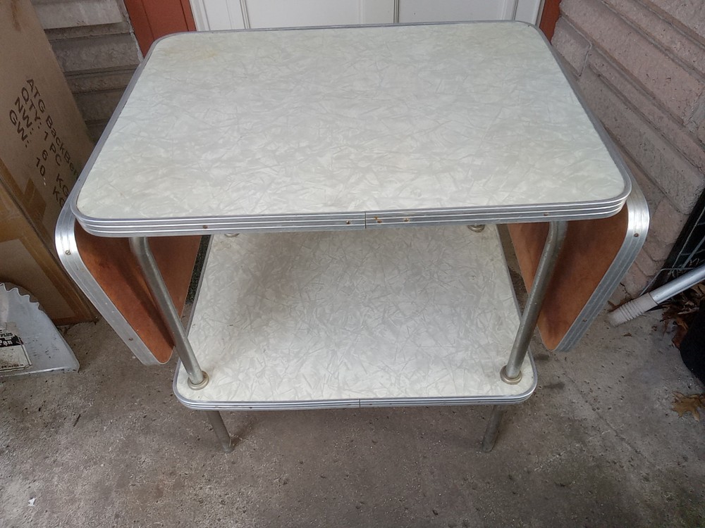 Formica Drop Leaf Cart. Vintage