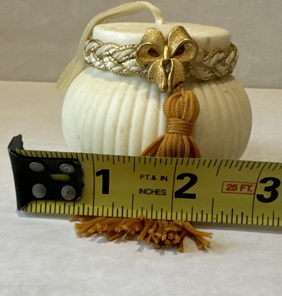 Fancy Vtg Ivory Ceramic Bulb & Tassel Atomizer Perfume Bottle 2.5”