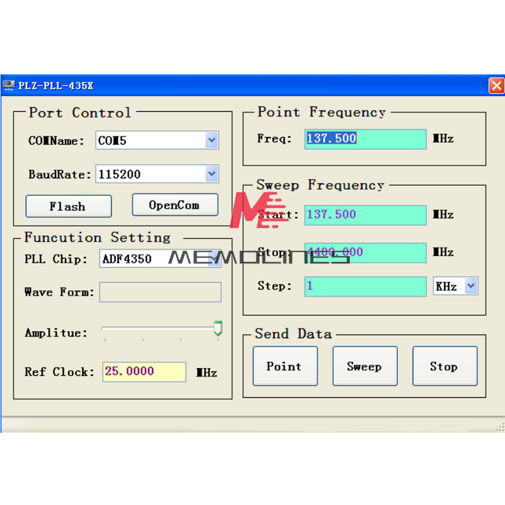 ADF4350 Touch Screen RF Signal Source Point Frequency Sweep PC Controllable
